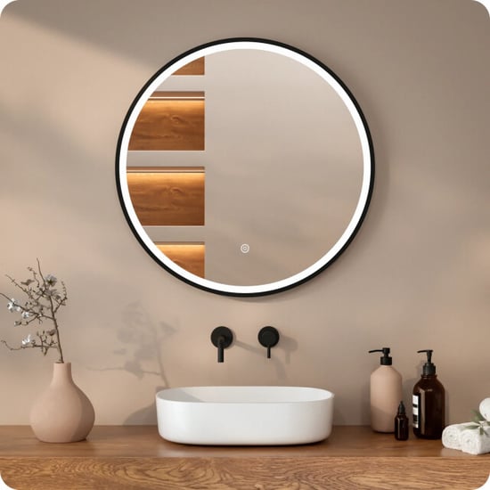 Mirlux Badkamerspiegel 80cm zwart frame - Image 1