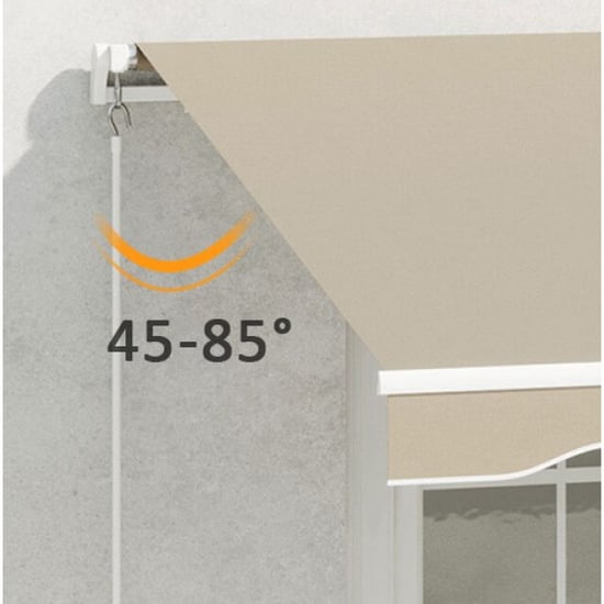 4goodz Zonneluifel, 3,95 x 2,45 m zonnescherm met handzwengel + beige - Image 5