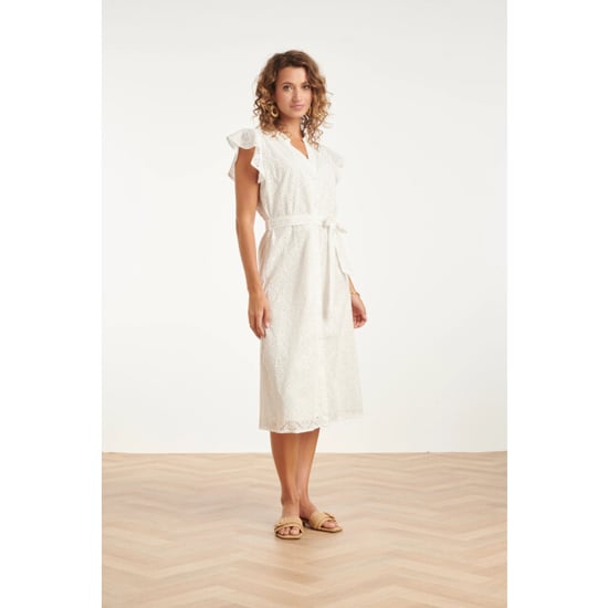 Smashed Lemon Broderie doorknoopjurk met flutter mouwen | - Image 2