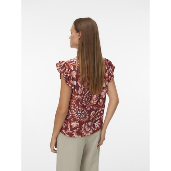 Vero Moda Vmnellie carla sl frill top wvn ga dessin - Image 3