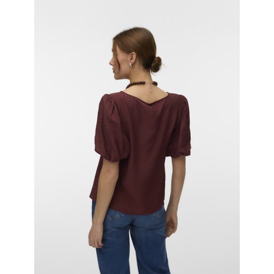 Vero Moda Vmnellie ss balloon top wvn ga bordeaux - Image 4