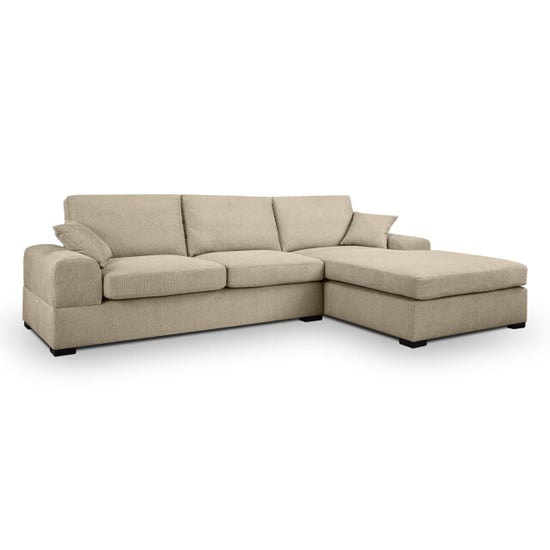 Furnilux Veda l-vormige sofa rechts beige | moderne loungebank met textielstof - Image 1