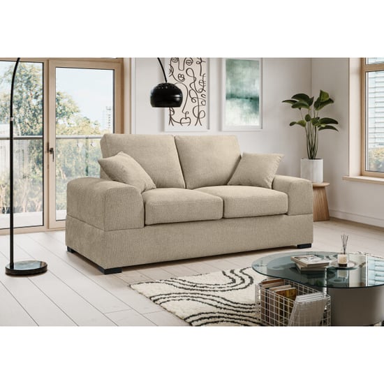 Furnilux Veda 2-zits bank beige | moderne lichte bank | textiel bank - Image 2