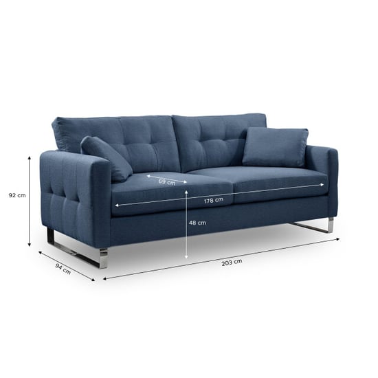 Furnilux Hera 2.5-zits bank donkerblauw | moderne slede-bank | stijlvol wooncomfort - Image 3