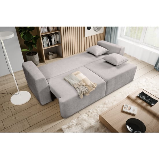Furnilux 3-zits sofa bed lichtgrijs moderne slaapbank met comfortabel pu-schuim - Image 6