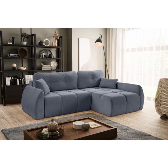 Furnilux Sancho hoekbank bed rechts blauwgrijs modulaire hoeksofa met slaapfunctie - Image 2