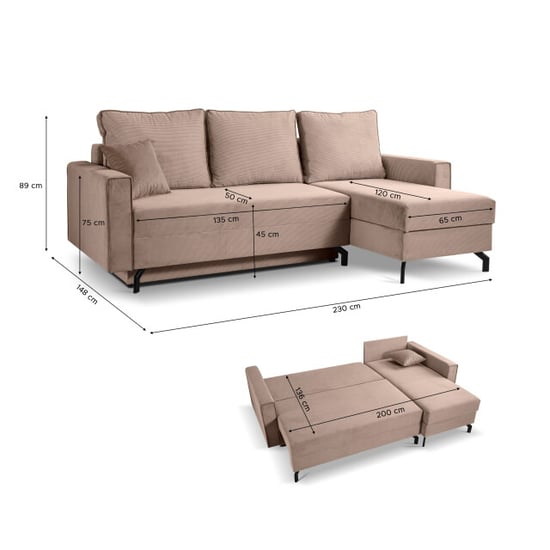 Furnilux Marti sofa bed l-shape rechts oud roze | moderne hoekbank | sofabed - Image 3