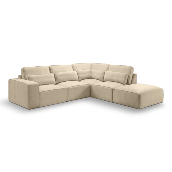 Furnilux Luxe hoekbank rechts beige | stijlvolle woonbank in trendy geweven stof - Image 4