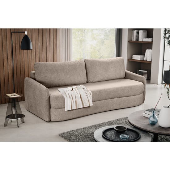 Furnilux Diana 3-zits sofa bed beige | moderne slaapbank met tekstiel - Image 5
