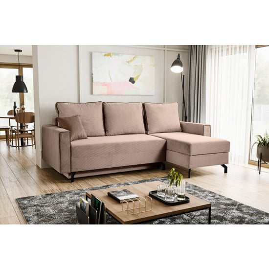 Furnilux Marti sofa bed l-shape rechts oud roze | moderne hoekbank | sofabed - Image 4