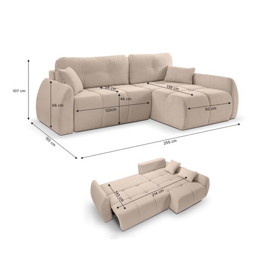 Furnilux Sancho hoekbank bed rechts beige | premium corduroy hoeksofa - Image 4