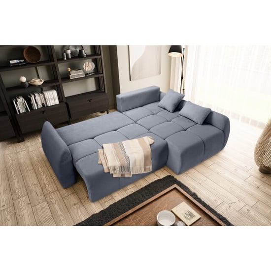 Furnilux Sancho hoekbank bed rechts blauwgrijs modulaire hoeksofa met slaapfunctie - Image 4