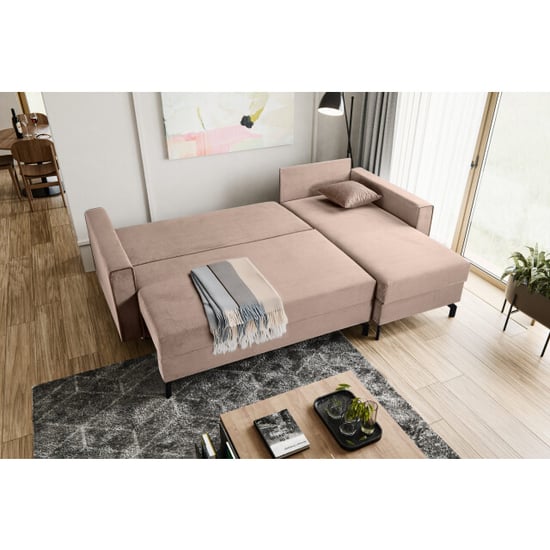 Furnilux Marti sofa bed l-shape rechts oud roze | moderne hoekbank | sofabed - Image 5