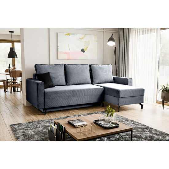 Furnilux Marti sofa bed l-shape rechts blauwgrijs | moderne hoekbank slaapbank - Image 4