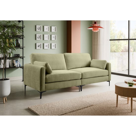 Furnilux Venti sofa 3.5 zits groen moderne woonbank met metalen poten - Image 2