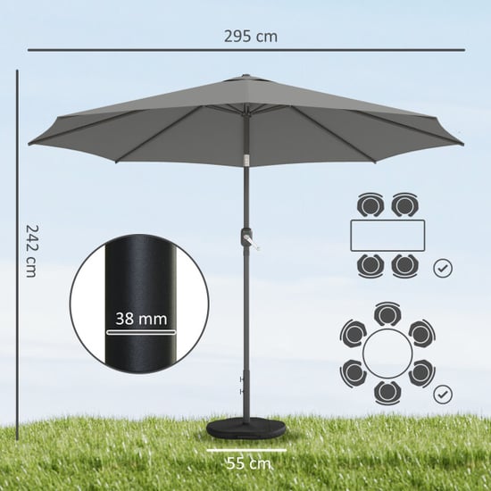 4goodz Parasol 300 cm met kruisvoet en zandzak uv 30+ - - Image 3
