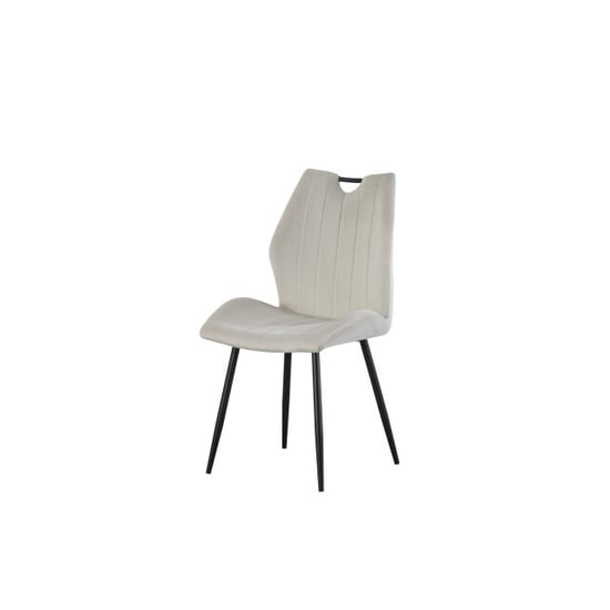 Furnilux Christin fauteuil crème set van 2 elegante fluwelen salonstoel met metalen - Image 2