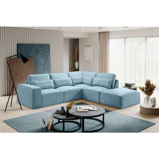 Furnilux Luxe hoekbank rechts lichtblauw | stijlvolle woonbank in trendy kleur - Image 4