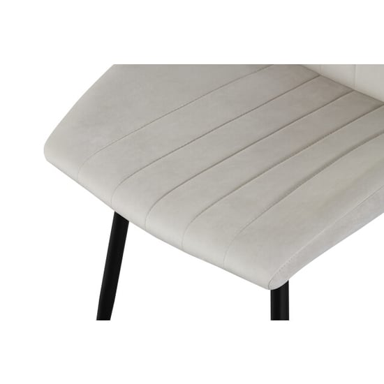 Furnilux Christin fauteuil crème set van 2 elegante fluwelen salonstoel met metalen - Image 6