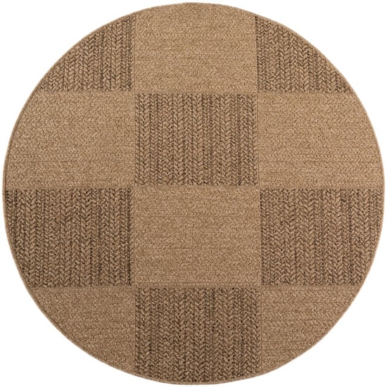 Muratap Timber rond buitenkleed – jute look – weerbestendig – 120 cm rond - Image 5