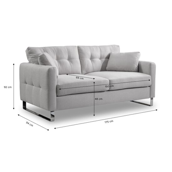 Furnilux Hera 2-zits bank lichtgrijs | moderne slede-bank | eenvoudig te onderhouden - Image 3