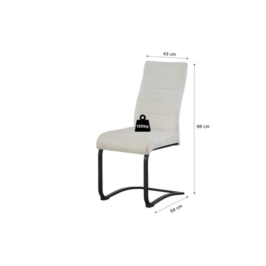Furnilux Leni eetkamerstoel set van 2 in crème moderne fauteuil met pocketvering - Image 6