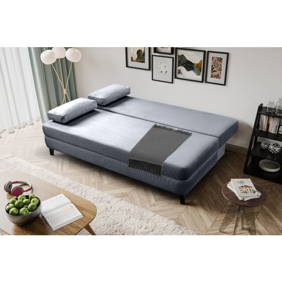 Furnilux Sorto sofa bed 2.5 zits blauwgrijs | moderne slaapbank met corduroy - Image 4