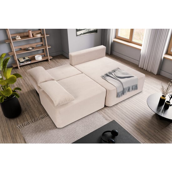 Furnilux Amsterix l-vormige sofa bed rechts grijs- | zachte corduroy | slaapcomfort - Image 5