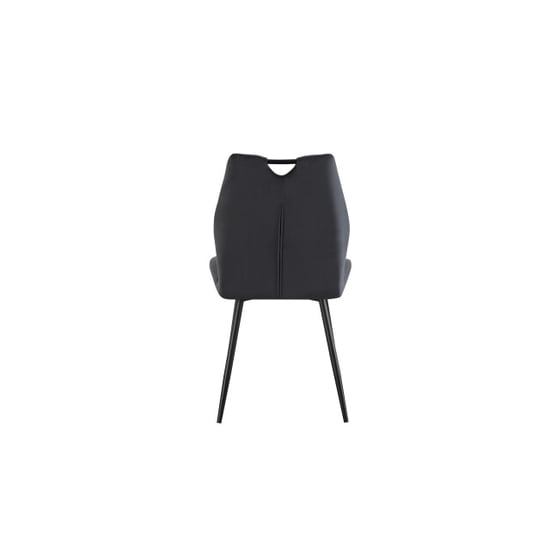 Furnilux Christin stoel set van 2 antraciet moderne fauteuil met fluwelen bekleding - Image 5