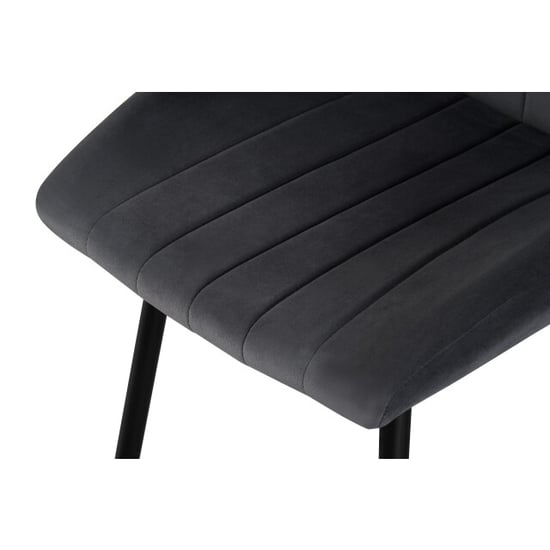 Furnilux Christin stoel set van 2 antraciet moderne fauteuil met fluwelen bekleding - Image 6