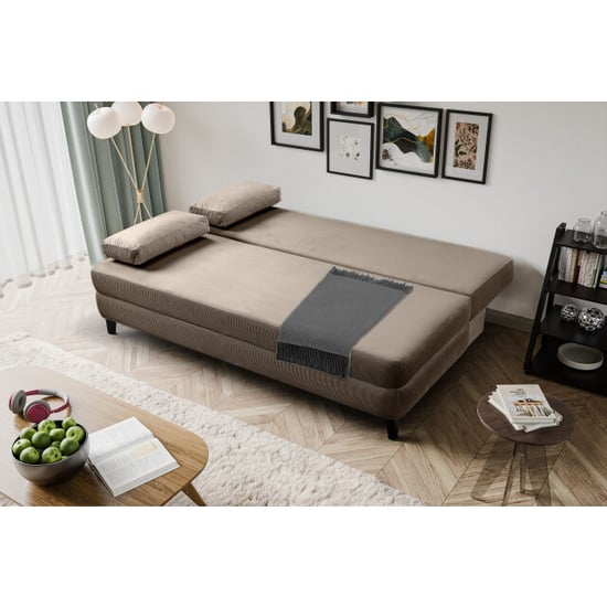 Furnilux Sorto sofa bed 2.5 zits bruin-beige | moderne slaapbank voor gasten - Image 5
