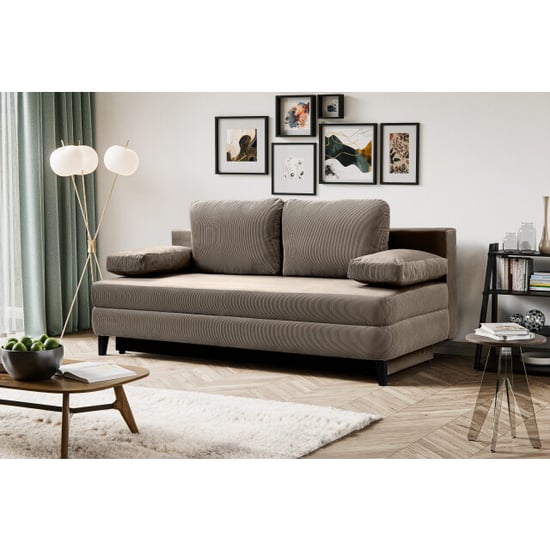 Furnilux Sorto sofa bed 2.5 zits bruin-beige | moderne slaapbank voor gasten - Image 6