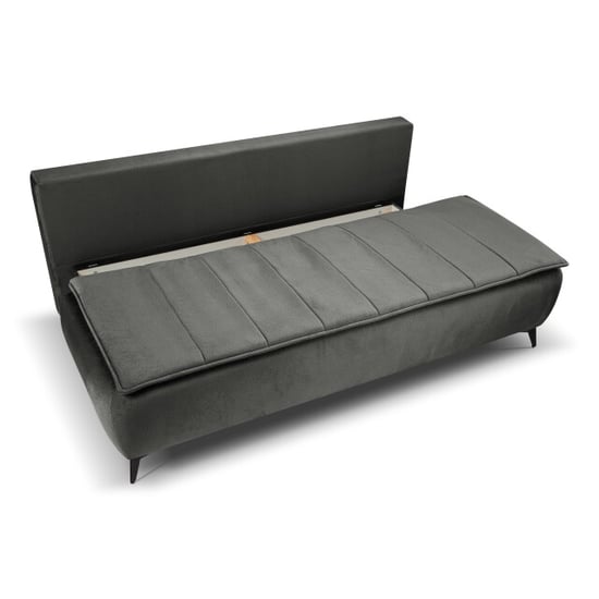 Furnilux Sendi sofa bed 2-zits grijs-beige | luxe velour sofa | opbergbank - Image 2