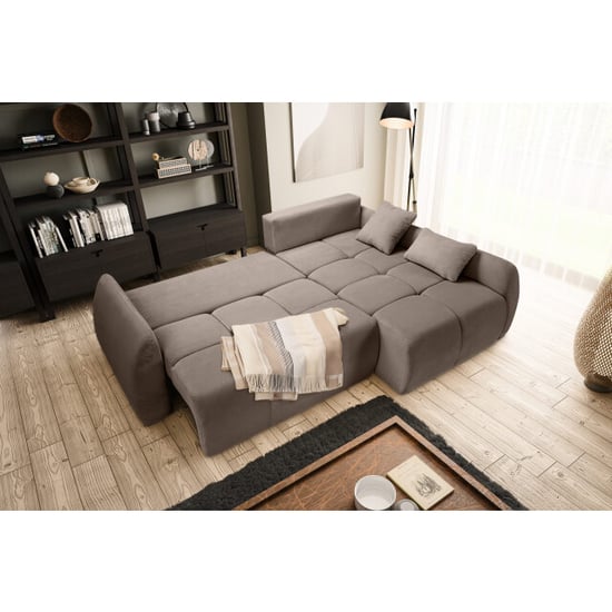 Furnilux Sancho hoekbank bed rechts bruin-beige | modulaire design hoeksofa - Image 3