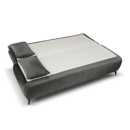Furnilux Sendi sofa bed 2-zits grijs-beige | luxe velour sofa | opbergbank - Image 6