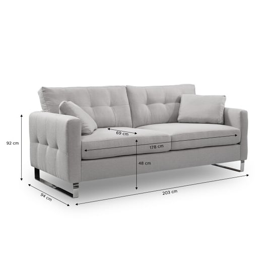 Furnilux Hera 2.5-zits bank lichtgrijs | moderne slede-bank | eenvoudig te onderhouden - Image 3