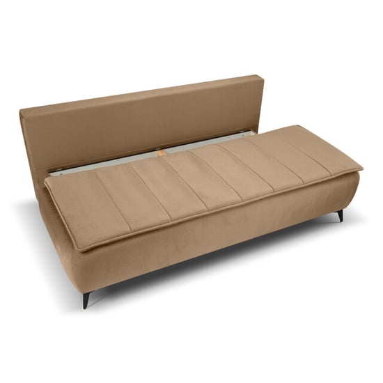 Furnilux Sendi sofa bed 2 zits bruin-beige | luxe velour sofa | opbergbank - Image 4