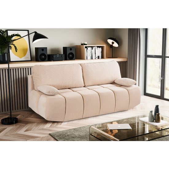 Furnilux Lauder 2-zits sofa bed beige | stijlvol ledikant in trendy corduroy - Image 5