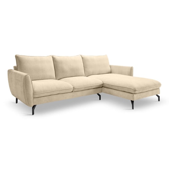 Furnilux Toronto l-vorm rechts bank beige moderne lage woonbank met koudschuim - Image 1