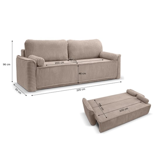 Furnilux Grubs 3-zits sofa bed grijs-beige | moderne logeerbank in trendy greige - Image 4