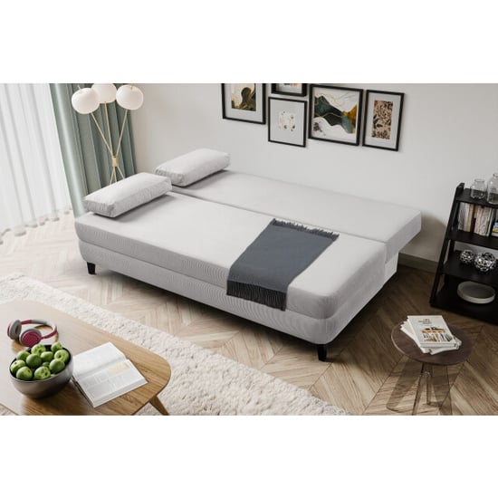 Furnilux Sorto sofa bed 2.5 zits lichtgrijs | moderne slaapbank met corduroy - Image 6