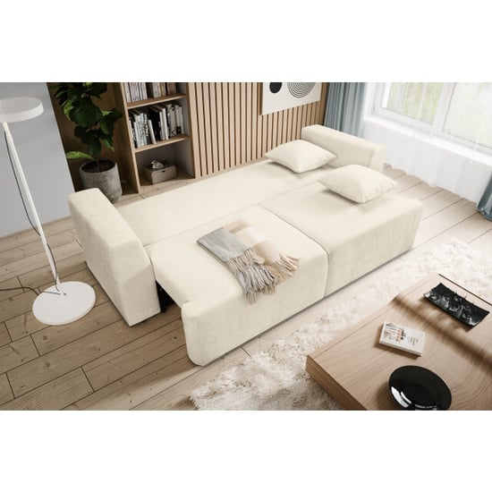 Furnilux 3-zits sofa bed crème | moderne lederen look bankbed | sofabed - Image 5