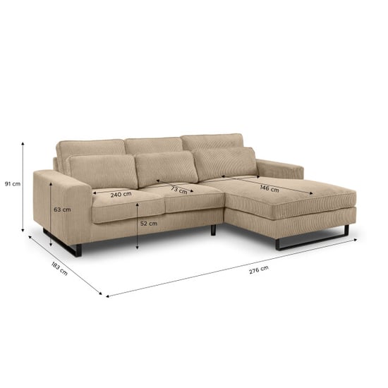 Furnilux Bolivia l-vormige sofa rechts beige | moderne linnen bank met relaxcomfort - Image 5
