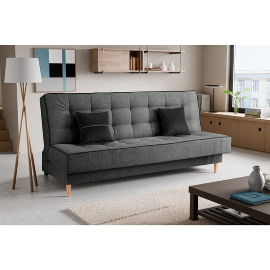 Furnilux Bono sofa bed 3-zits grijs moderne slaapbank met comfortabel ligcomfort - Image 6