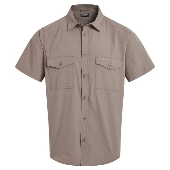 Craghoppers Mens Kiwi II Short-Sleeved Shirt (Pebble) - Image 1