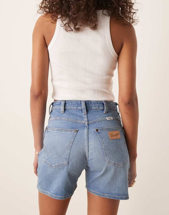 Wrangler 5inch cowboy denim short in light blue - Image 1