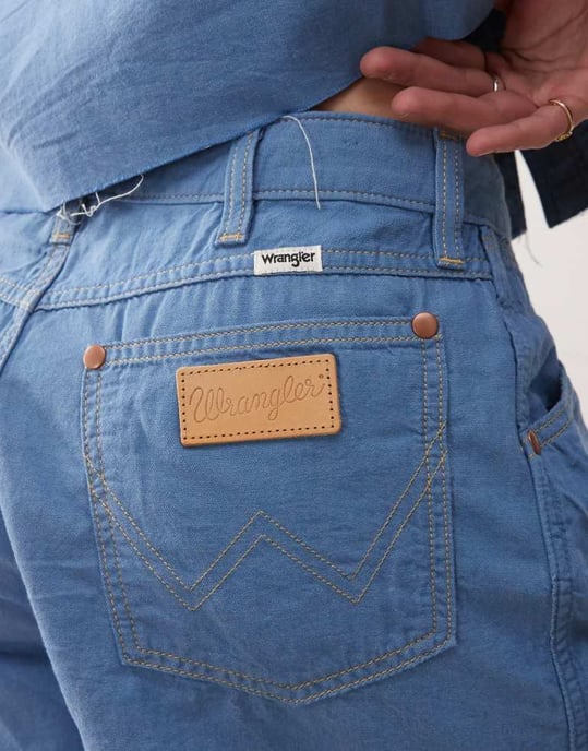 Wrangler co-ord pleated short in candy blue - Image 3