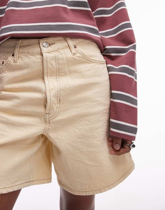 Topshop denim jort in buttermilk - Image 4