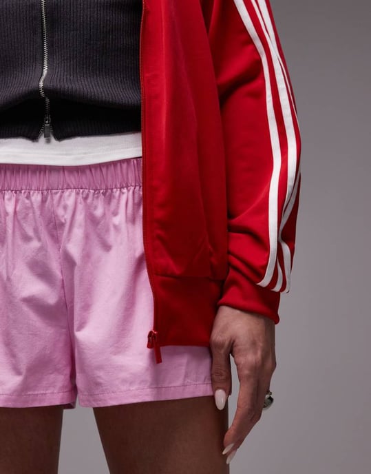 ASOS DESIGN poplin mikrokort set i rosa - Image 2