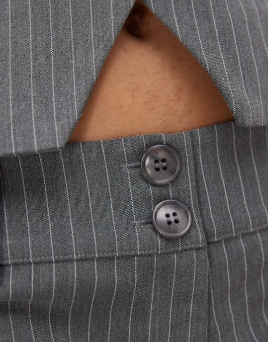 Motel rivo tailored shorts co-ord in pinstripe grey - Image 4